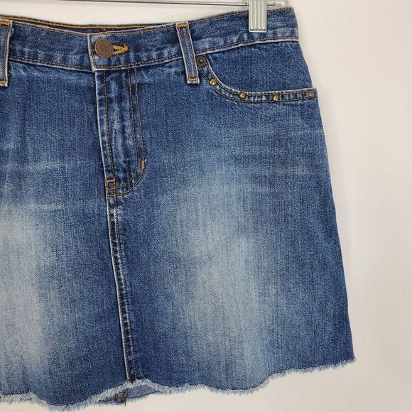 Vintage Abercrombie Fitch Mini Skirt Y2K Denim 90s Grunge REtro WOmens 2 Cotton - Picture 4 of 9